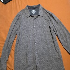 Men's Gray Casual Button Down Shirt